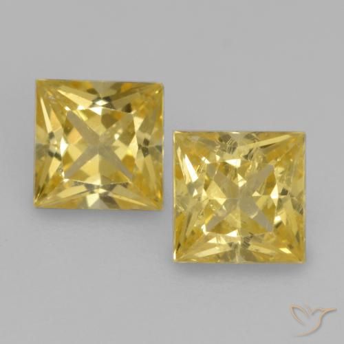 0.65ctw Naturale Giallo Toscana Zaffiro, Quadrato, VS