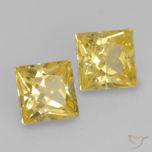 Gemme di Zaffiro Giallo Toscana naturale da 0.65 ct, Quadrato, VS