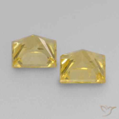 Gemme di Zaffiro Giallo Toscana naturale da 0.65 ct, Quadrato, VS