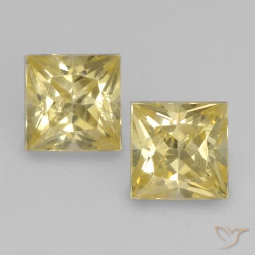 Gemme di Zaffiro Giallo Toscana naturale da 0.49 ct, Quadrato, VS