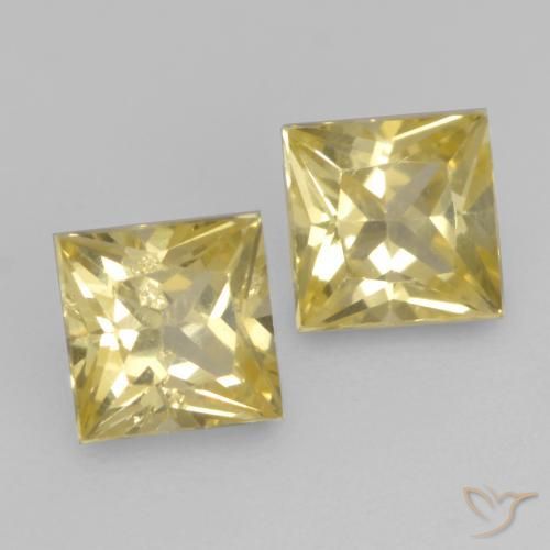 Gemme di Zaffiro Giallo Toscana naturale da 0.49 ct, Quadrato, VS