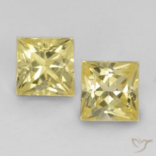 Gemme di Zaffiro Giallo Toscana naturale da 0.64 ct, Quadrato, VVS-VS