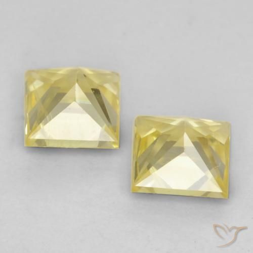 Gemme di Zaffiro Giallo Toscana naturale da 0.64 ct, Quadrato, VVS-VS