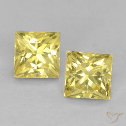 0.62ctw Naturale Giallo Toscana Zaffiro, Quadrato, VVS-VS