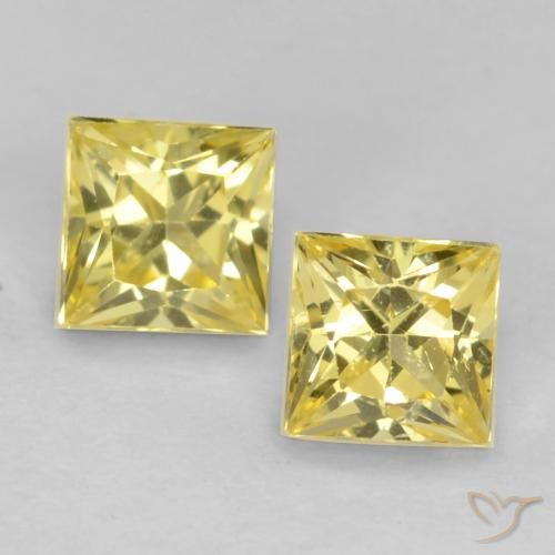 0.64ctw Naturale Giallo Toscana Zaffiro, Quadrato, VVS-VS