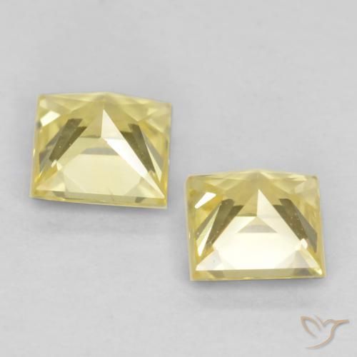 Gemme di Zaffiro Giallo Toscana naturale da 0.64 ct, Quadrato, VVS-VS