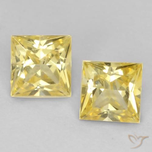 0.70ctw Naturale Giallo medio Zaffiro, Quadrato, VVS-VS