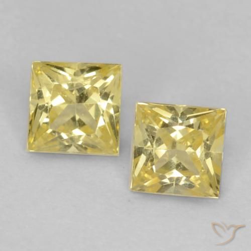 0.41ctw Naturale Giallo medio-chiaro Zaffiro, Quadrato, VVS-VS