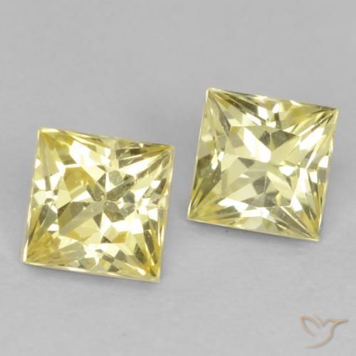 Gemme di Zaffiro Giallo Toscana naturale da 0.74 ct, Quadrato, VVS-VS