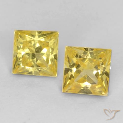 0.61ctw Naturale Giallo medio Zaffiro, Quadrato, VVS-VS