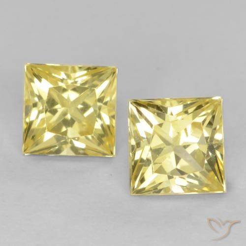 0.70ctw Naturale Giallo Toscana Zaffiro, Quadrato, VVS-VS