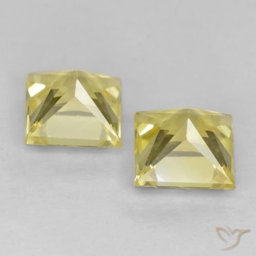 Gemme di Zaffiro Giallo Toscana naturale da 0.70 ct, Quadrato, VVS-VS