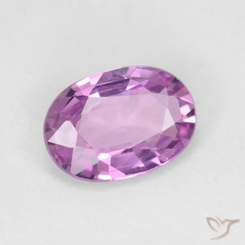 Zaffiro Viola Rosato Intenso naturale da 0.73 ct, Ovale, VVS-VS