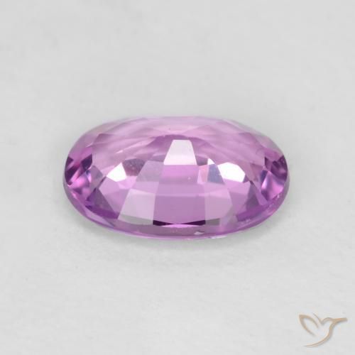 Zaffiro Viola Rosato Intenso naturale da 0.73 ct, Ovale, VVS-VS
