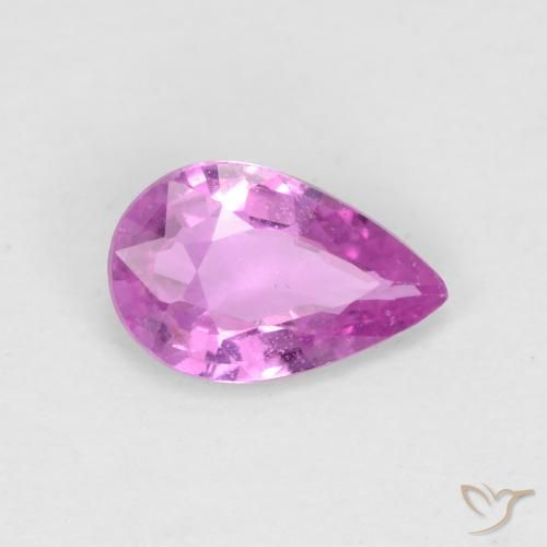 Zaffiro Viola Rosato Intenso naturale da 0.50 ct, Forma a pera, VVS-VS