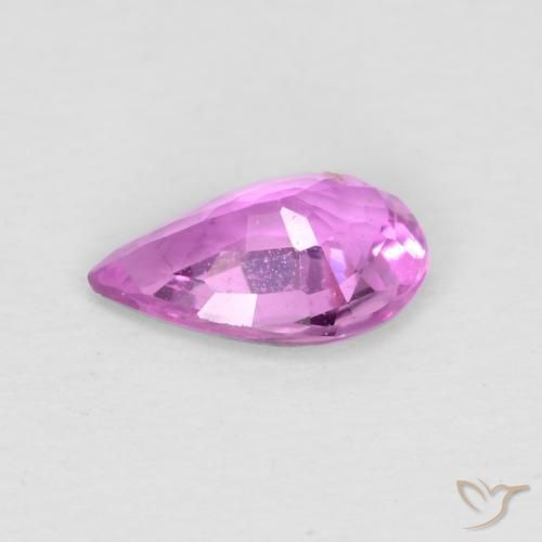 Zaffiro Viola Rosato Intenso naturale da 0.50 ct, Forma a pera, VVS-VS