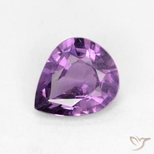 0.56ct Naturale Viola medio Zaffiro, Forma a pera, VS
