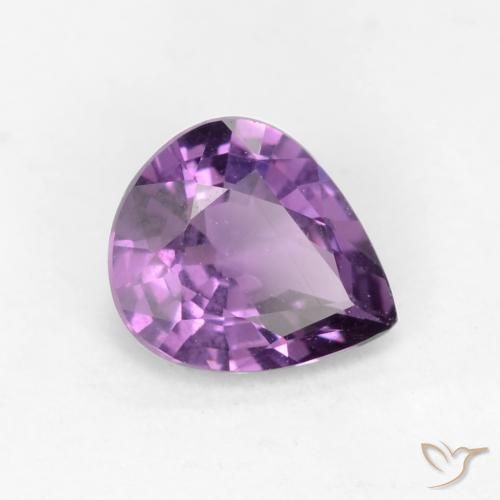 Zaffiro Viola medio naturale da 0.56 ct, Forma a pera, VS