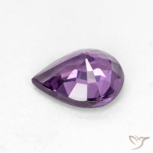 Zaffiro Viola medio naturale da 0.56 ct, Forma a pera, VS