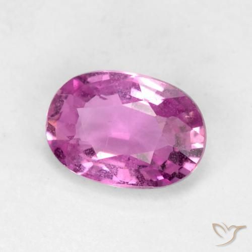 Zaffiro Rosa scuro naturale da 0.67 ct, Ovale, VVS-VS