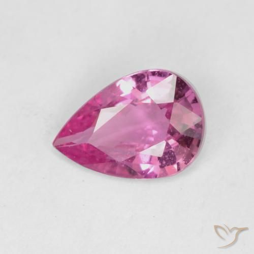 Zaffiro Rosa porpora reale naturale da 0.49 ct, Forma a pera, VS