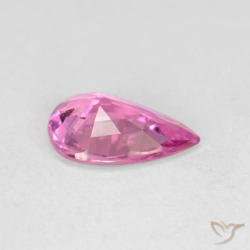 Zaffiro Rosa porpora reale naturale da 0.49 ct, Forma a pera, VS