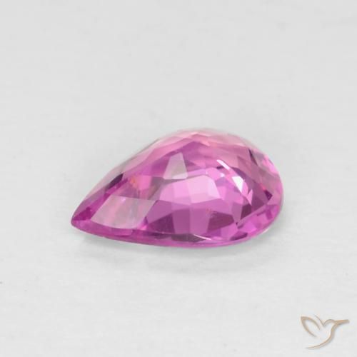 Zaffiro Viola-Rosa naturale da 0.54 ct, Forma a pera, VS