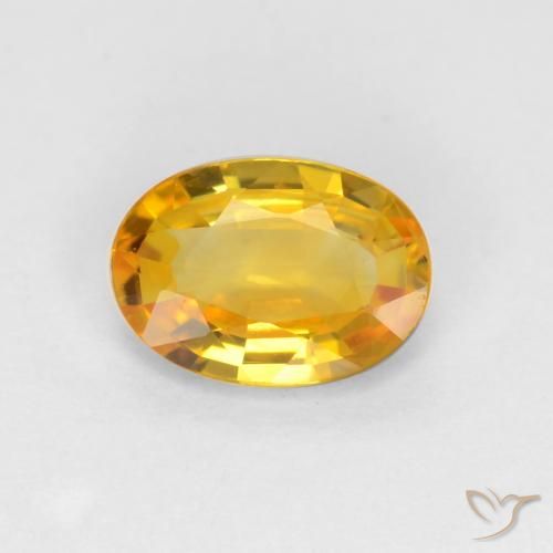 Zaffiro Dorato naturale da 0.62 ct, Ovale, VVS-VS