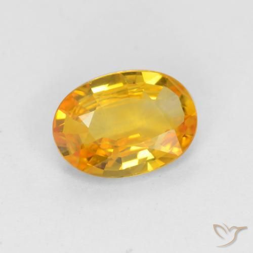 Zaffiro Dorato naturale da 0.62 ct, Ovale, VVS-VS