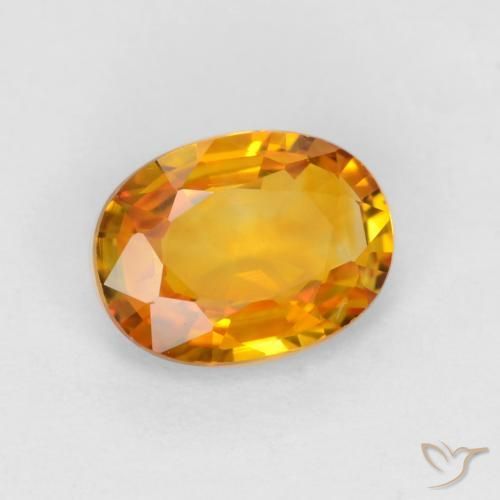 Zaffiro Arancio Medio naturale da 0.82 ct, Ovale, VVS-VS