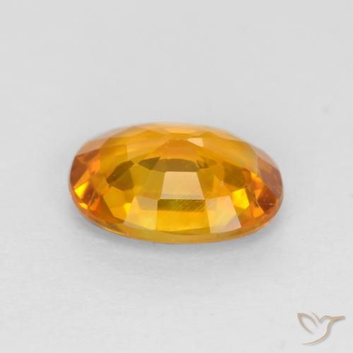 Zaffiro Arancio Medio naturale da 0.82 ct, Ovale, VVS-VS