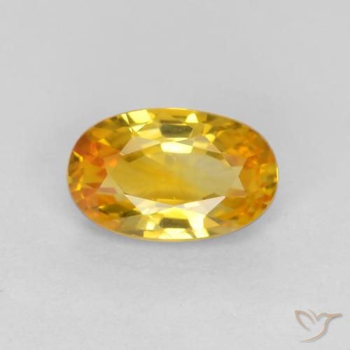 0.72ct Naturale Arancio Dorato Profondo Zaffiro, Ovale, VVS-VS