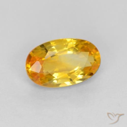Zaffiro Arancio Dorato Profondo naturale da 0.72 ct, Ovale, VVS-VS
