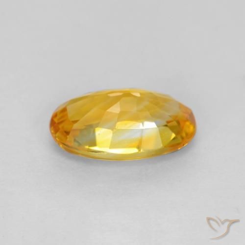 Zaffiro Arancio Dorato Profondo naturale da 0.72 ct, Ovale, VVS-VS
