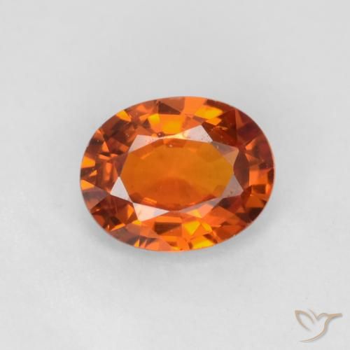0.58ct Naturale Arancione scuro Zaffiro, Ovale, VVS-VS