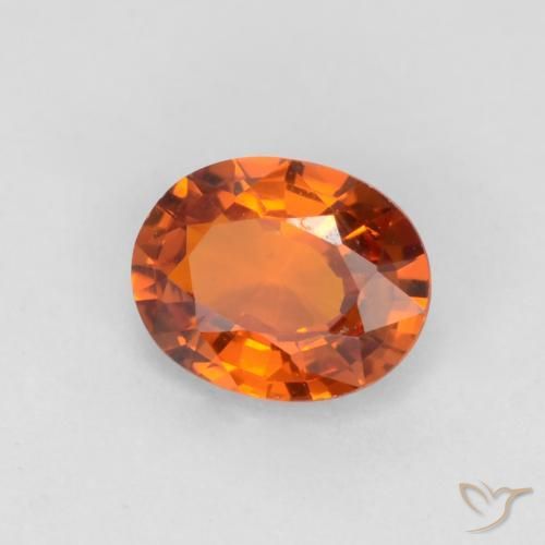 Zaffiro Arancione scuro naturale da 0.58 ct, Ovale, VVS-VS