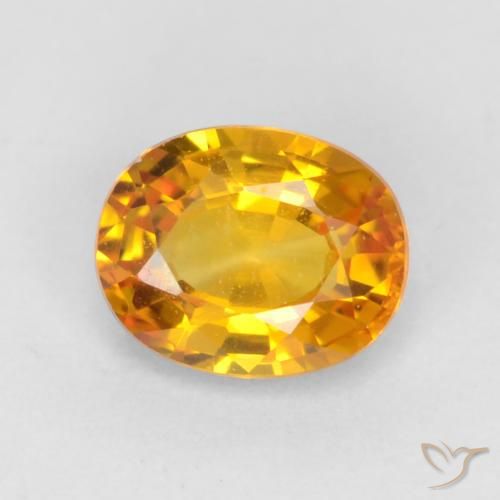 0.59ct Naturale Arancio intenso-OroG Zaffiro, Ovale, VVS-VS