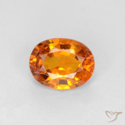 0.57ct Naturale Albicocca Arancia Zaffiro, Ovale, VS