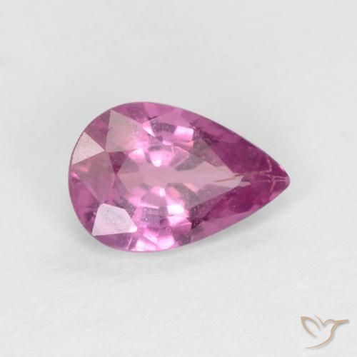 Zaffiro Rosa porpora reale naturale da 0.44 ct, Forma a pera, VS