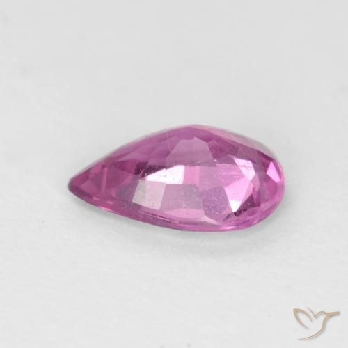 Zaffiro Rosa porpora reale naturale da 0.44 ct, Forma a pera, VS
