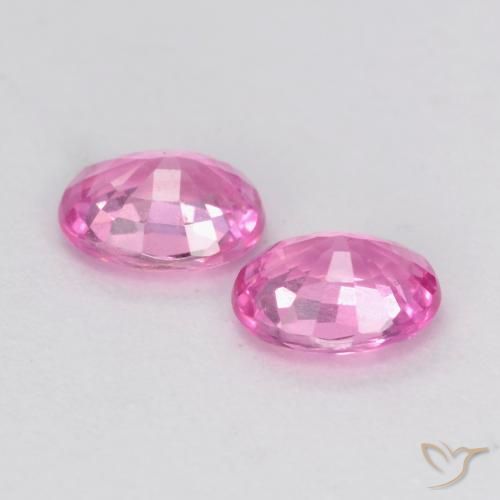 Gemme di Zaffiro Rosa porpora reale naturale da 0.84 ct, Ovale, VS-SI