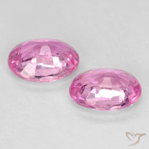 Gemme di Zaffiro Rosa intenso naturale da 0.80 ct, Ovale, VS-SI