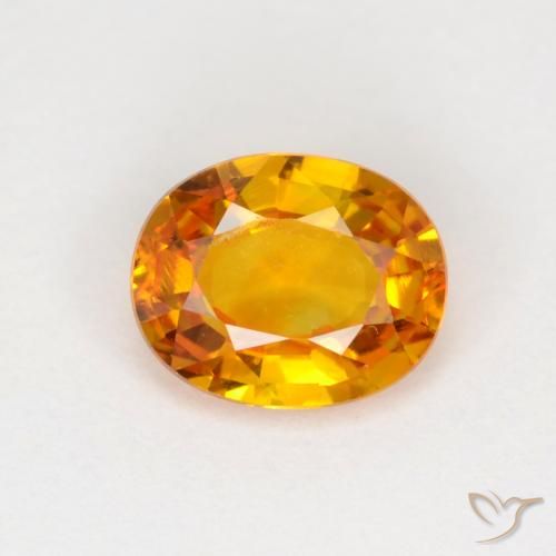 0.72ct Naturale Arancio Medio Zaffiro, Ovale, VVS-VS