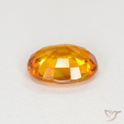 Zaffiro Arancio Medio naturale da 0.72 ct, Ovale, VVS-VS