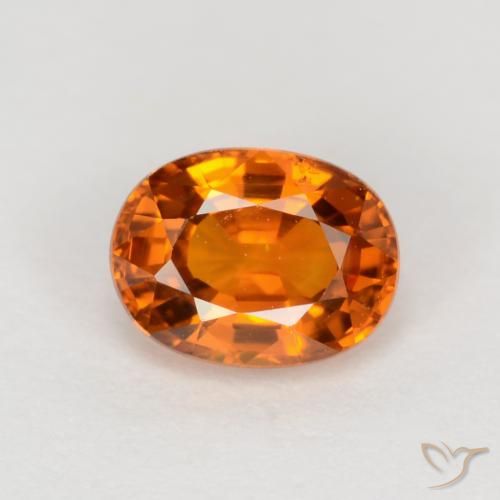 0.72ct Naturale Arancio medio-scuro Zaffiro, Ovale, VVS-VS