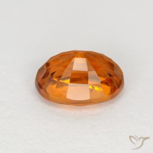 Zaffiro Arancio medio-scuro naturale da 0.72 ct, Ovale, VVS-VS