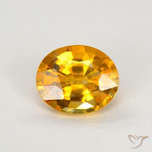 0.74ct Naturale Arancio Medio Zaffiro, Ovale, VS