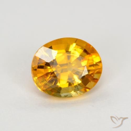 Zaffiro Arancio Medio naturale da 0.74 ct, Ovale, VS