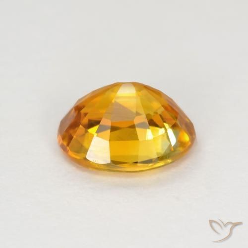 Zaffiro Arancio Medio naturale da 0.74 ct, Ovale, VS