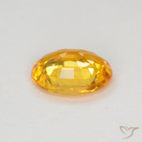 Zaffiro Oro medio naturale da 0.64 ct, Ovale, VVS-VS